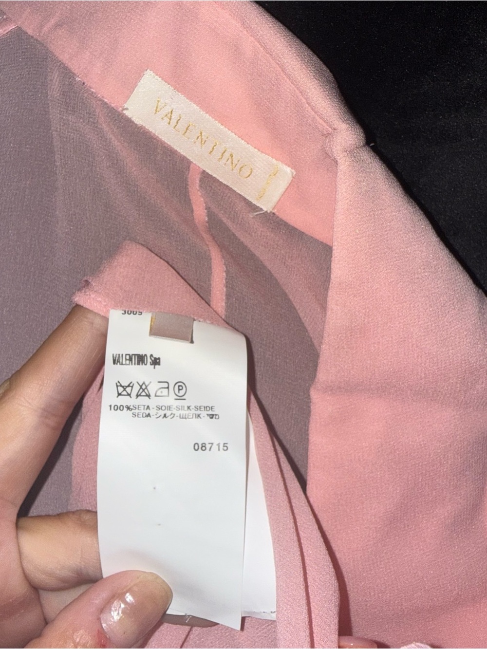Valentino Pink Silk Chiffon Sheer Ruffle Button-Up Blouse Long Sleeve 12 - Picture 6 of 7